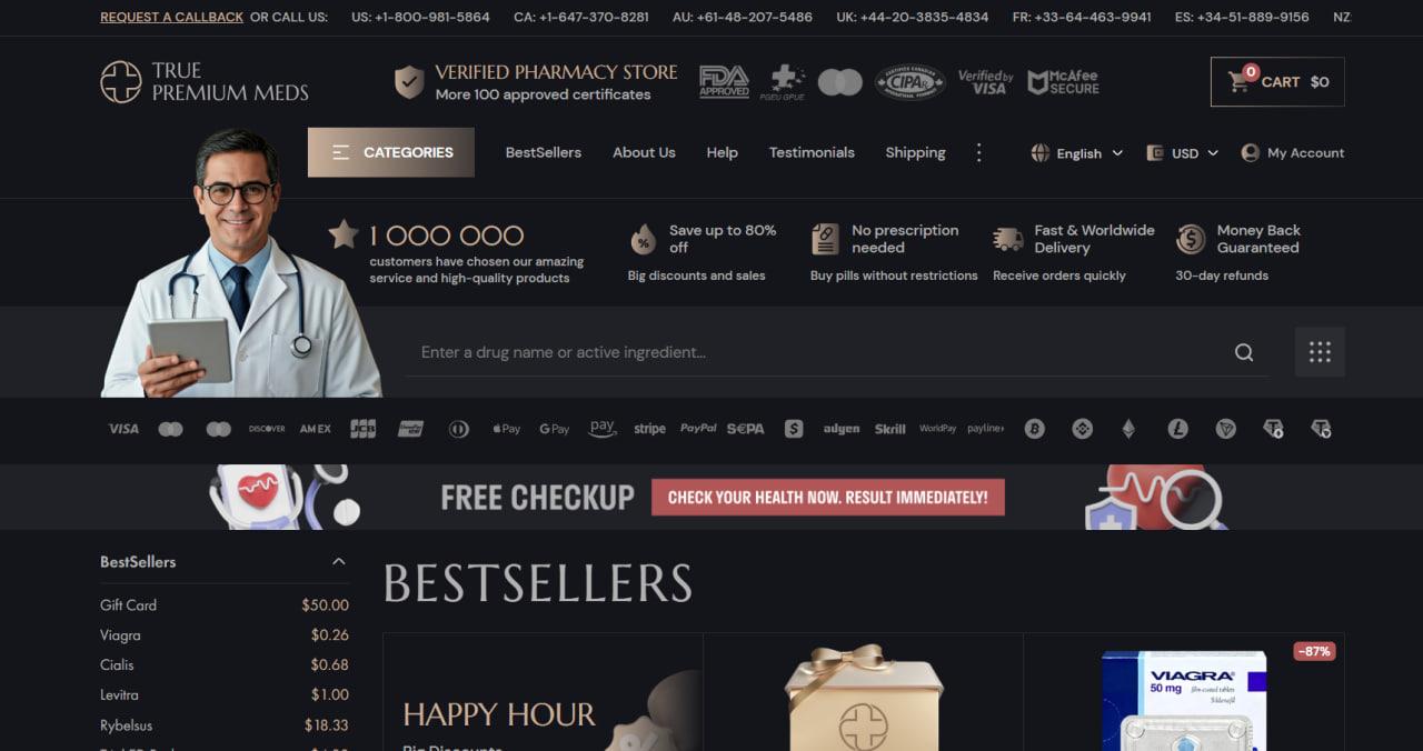 365rxpills.com Main Screen Screenshot