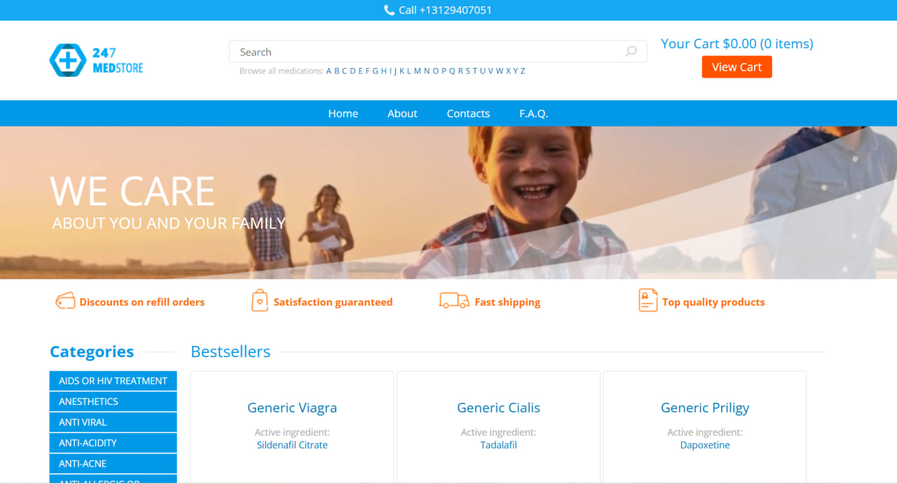 247medstore.net Main Screen Screenshot